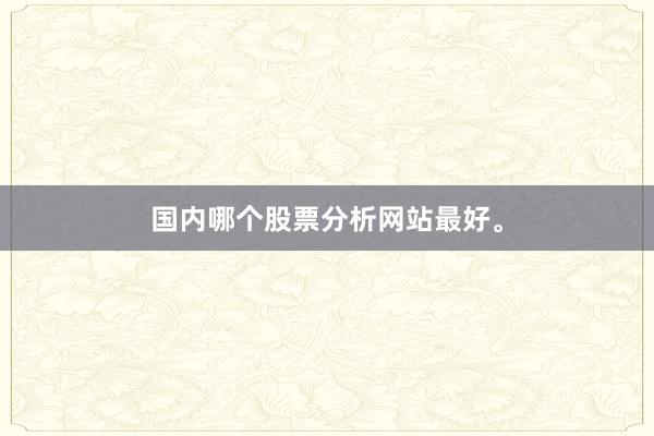 国内哪个股票分析网站最好。