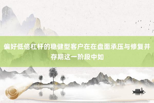 偏好低倍杠杆的稳健型客户在在盘面承压与修复并存期这一阶段中如
