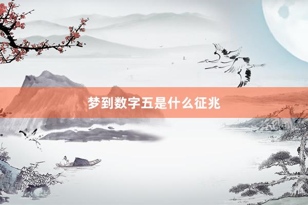梦到数字五是什么征兆